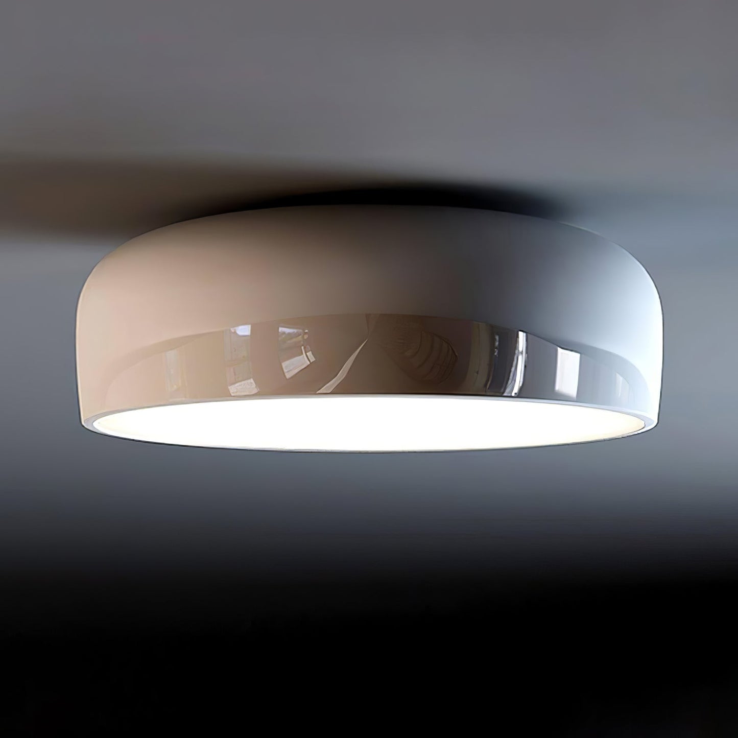 Smithfield Ceiling Light | Aluminum & Opalescent Diffuser | Black or White