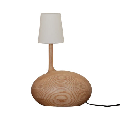 Snail Table Lamp | Wooden Base with White Shade | 30cm Diameter