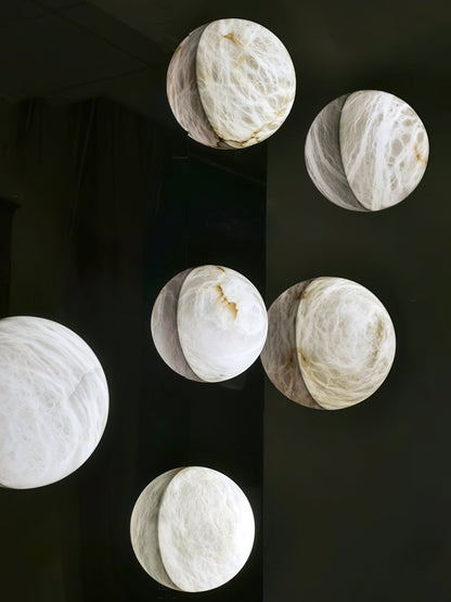 Alabaster Wall Sconce | White Finish | 15cm/20cm Diameter