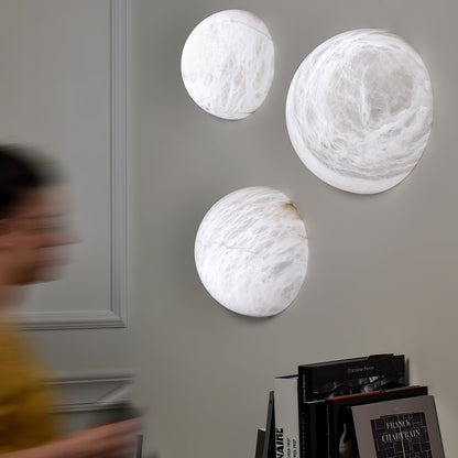 Alabaster Wall Sconce | White Finish | 15cm/20cm Diameter