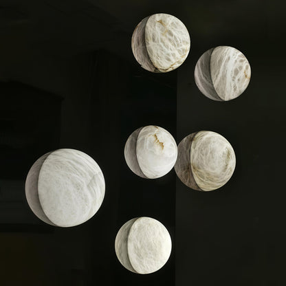 Alabaster Wall Sconce | White Finish | 15cm/20cm Diameter