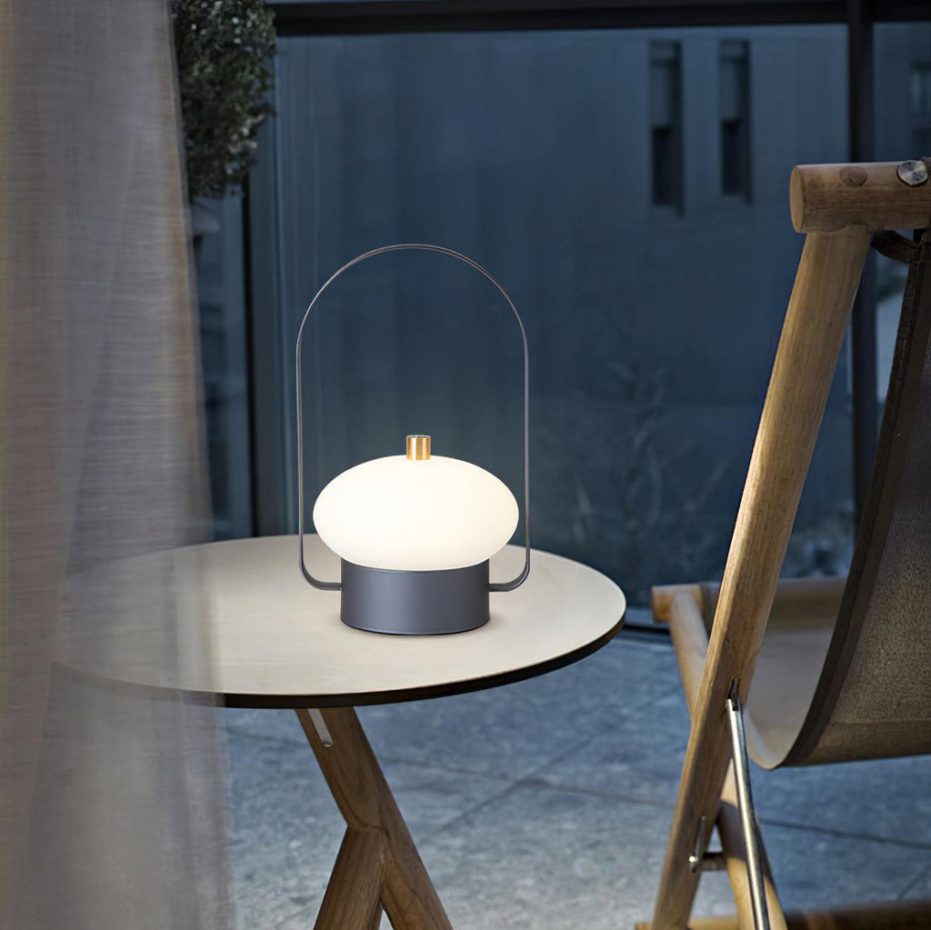 Portable Table Lamp | Integrated LED | Dark Red, Blue, Gray