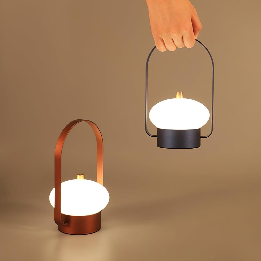 Portable Table Lamp | Integrated LED | Dark Red, Blue, Gray