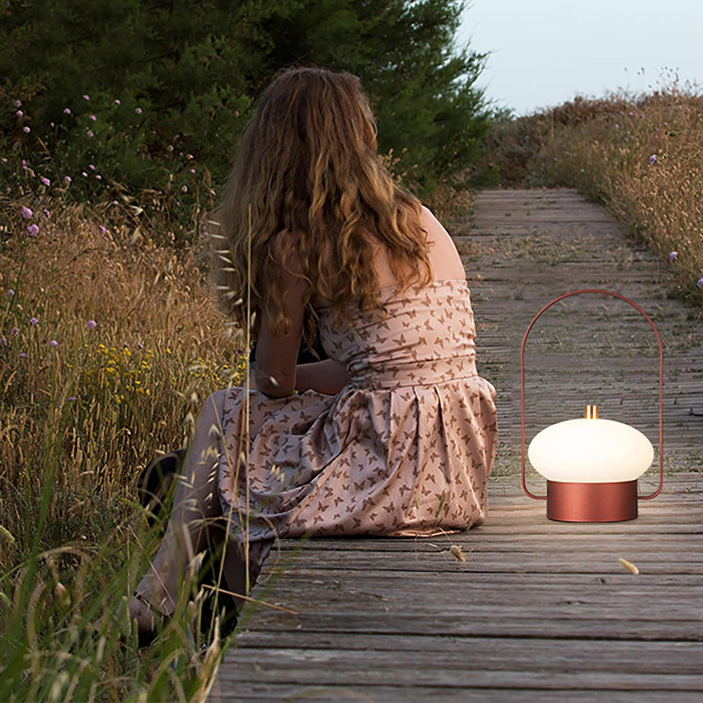 Portable Table Lamp | Integrated LED | Dark Red, Blue, Gray