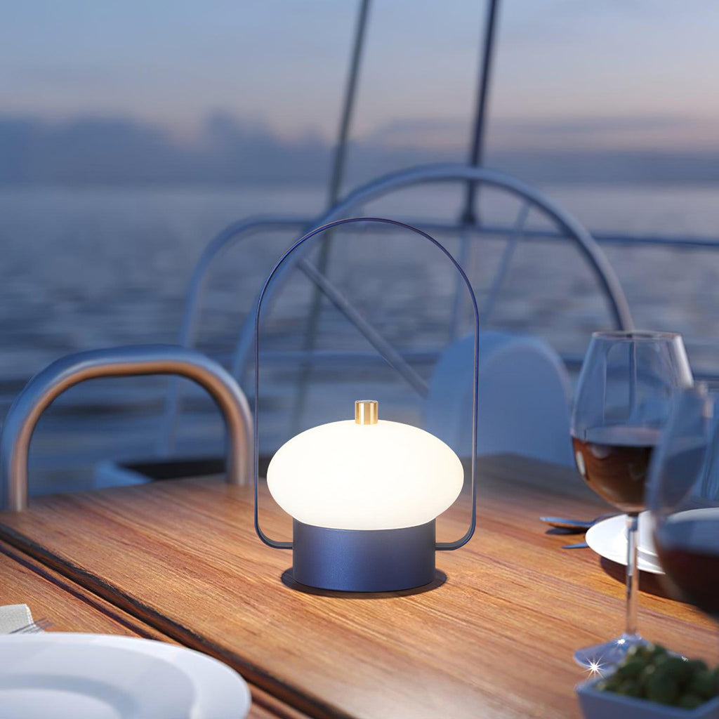Portable Table Lamp | Integrated LED | Dark Red, Blue, Gray