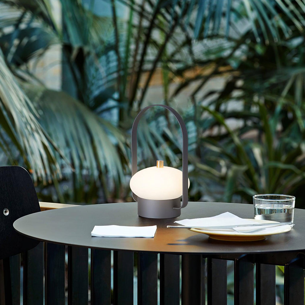 Portable Table Lamp | Integrated LED | Dark Red, Blue, Gray