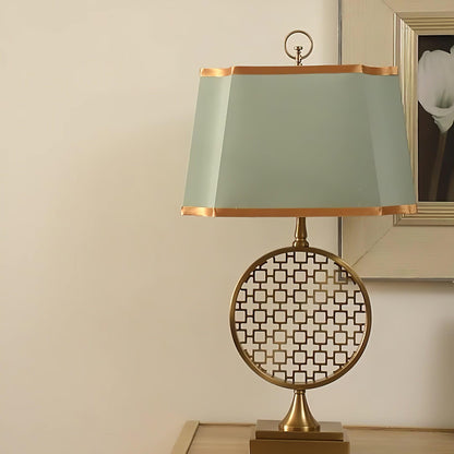 Soho Table Lamp | Brass & Linen | Blue and Gold