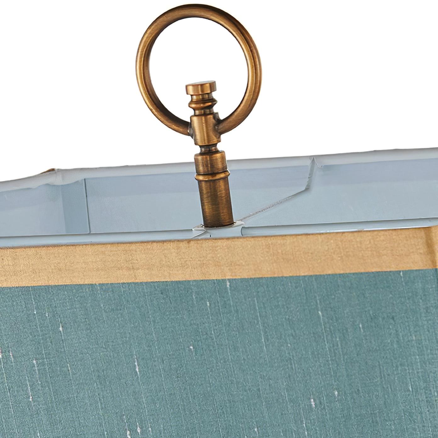 Soho Table Lamp | Brass & Linen | Blue and Gold