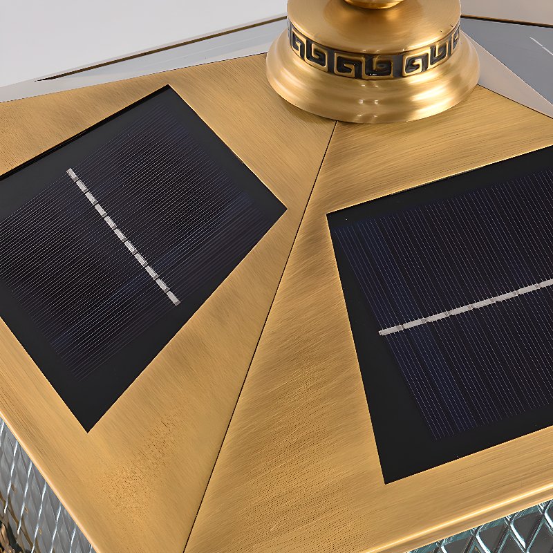 Diamond Solar Post Outdoor Light | Solar Powered | Black