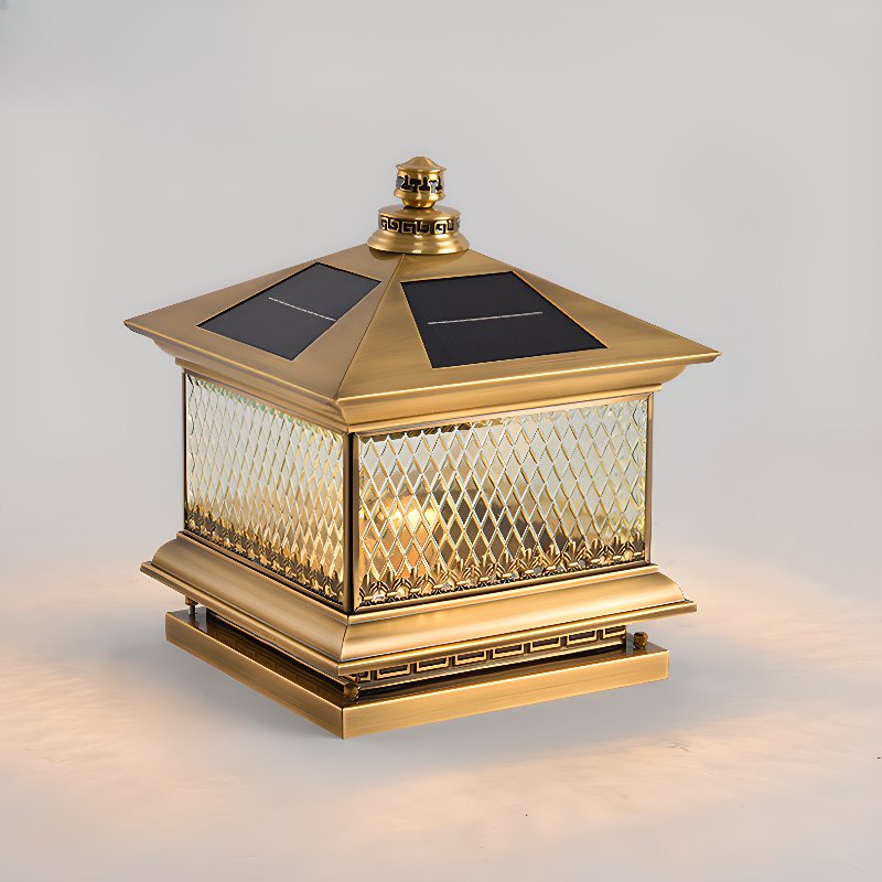 Diamond Solar Post Outdoor Light | Solar Powered | Black