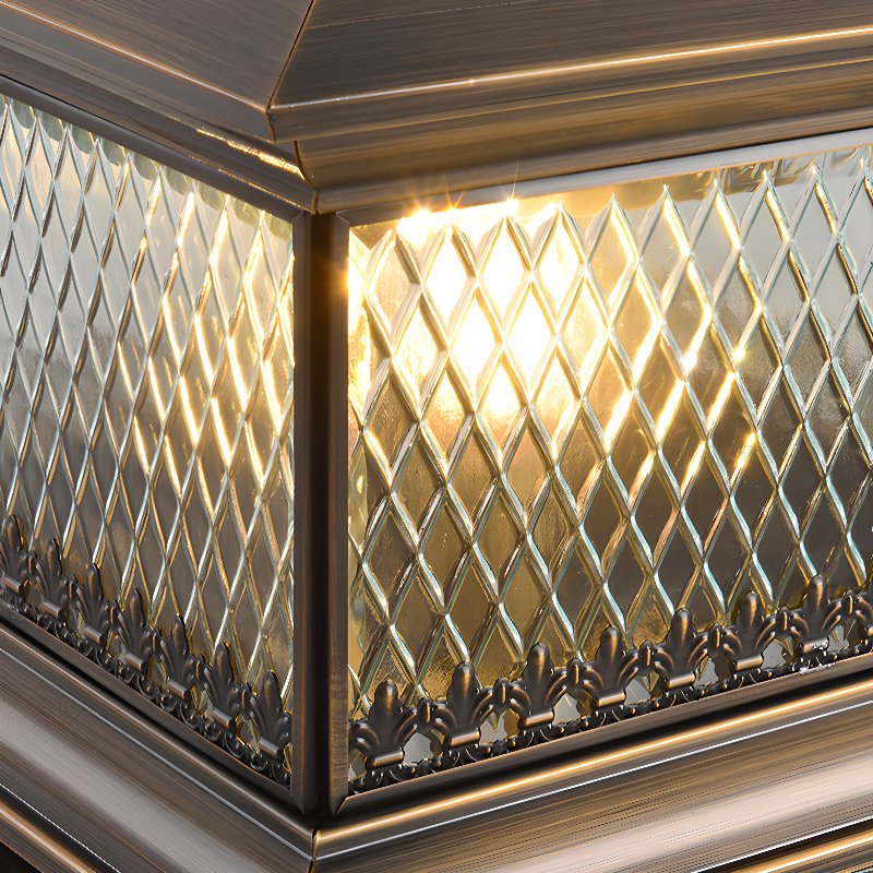 Diamond Solar Post Outdoor Light | Solar Powered | Black