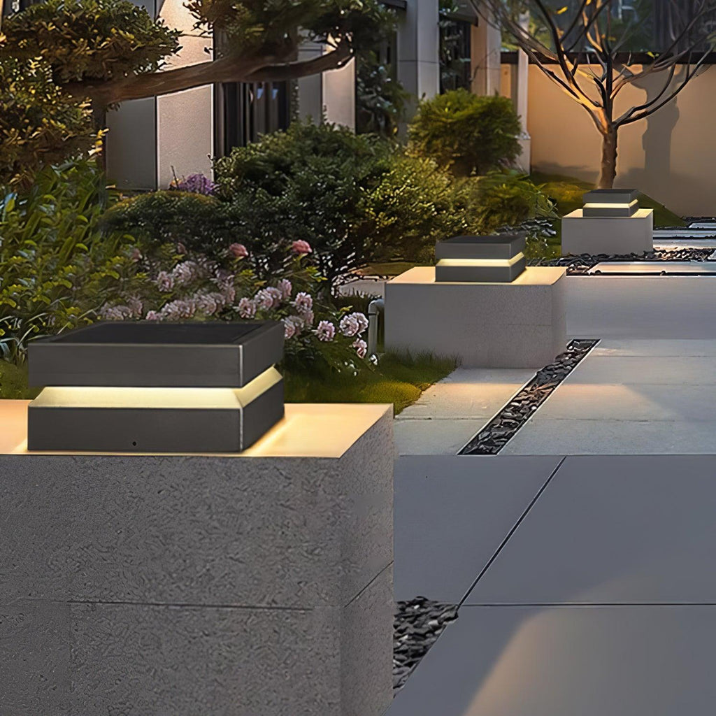 Square Post Outdoor Light | Weather-Resistant Metal & Acrylic | Black