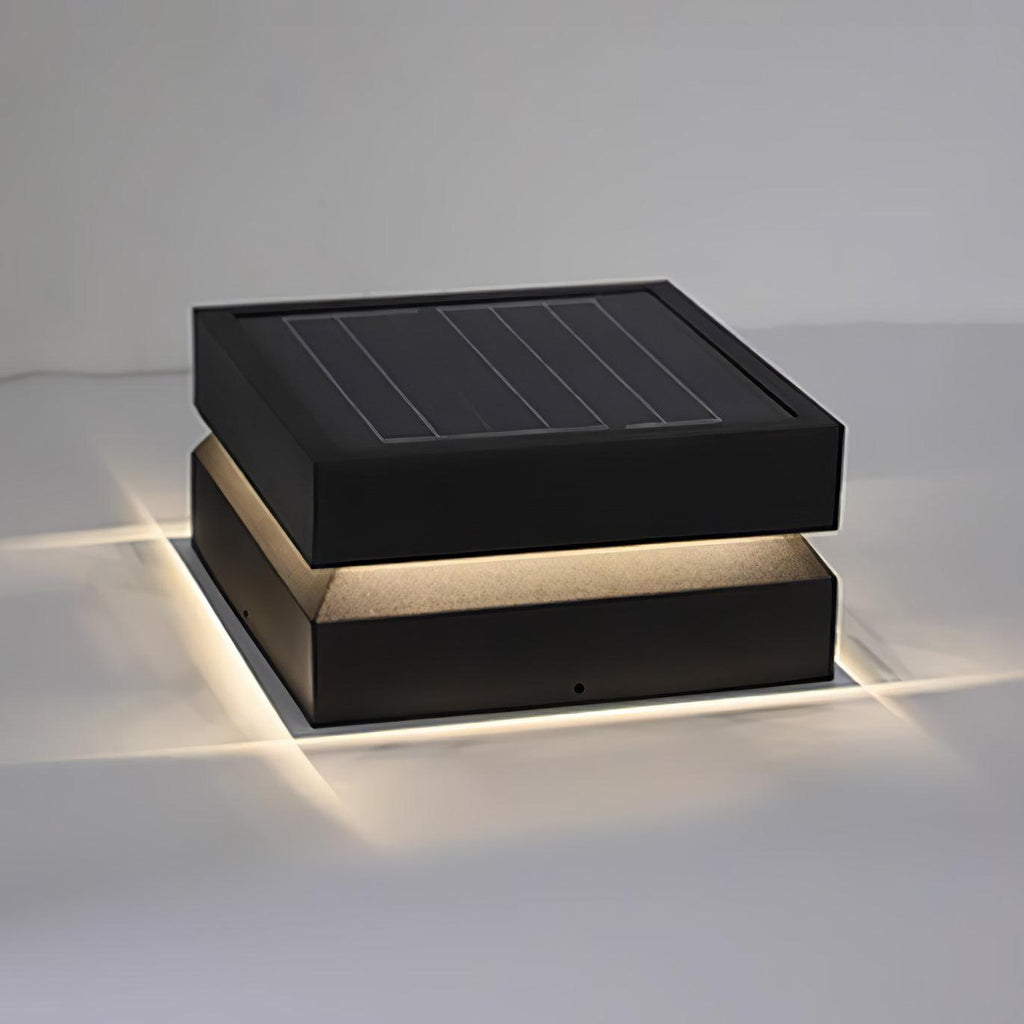 Square Post Outdoor Light | Weather-Resistant Metal & Acrylic | Black
