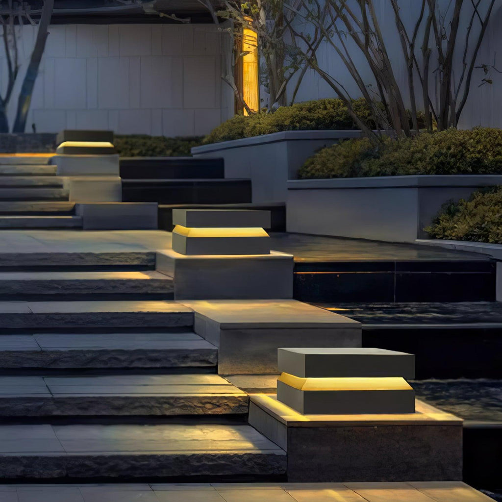 Square Post Outdoor Light | Weather-Resistant Metal & Acrylic | Black