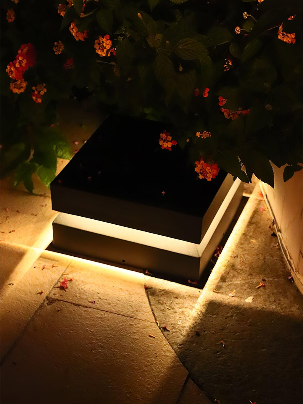 Square Post Outdoor Light | Weather-Resistant Metal & Acrylic | Black