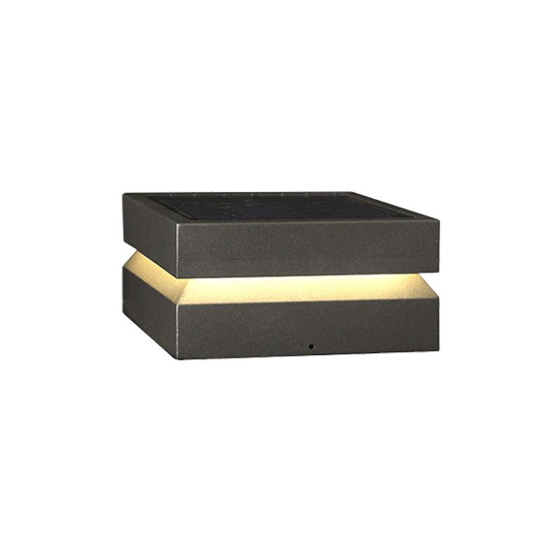 Square Post Outdoor Light | Weather-Resistant Metal & Acrylic | Black
