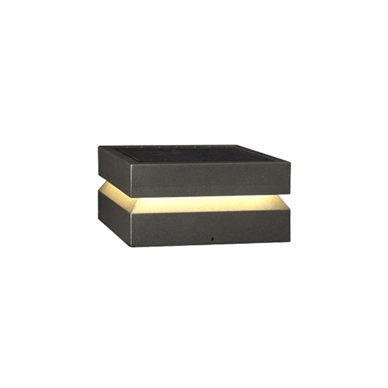 Square Post Outdoor Light | Weather-Resistant Metal & Acrylic | Black