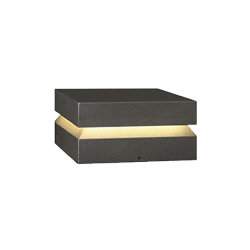 Square Post Outdoor Light | Weather-Resistant Metal & Acrylic | Black