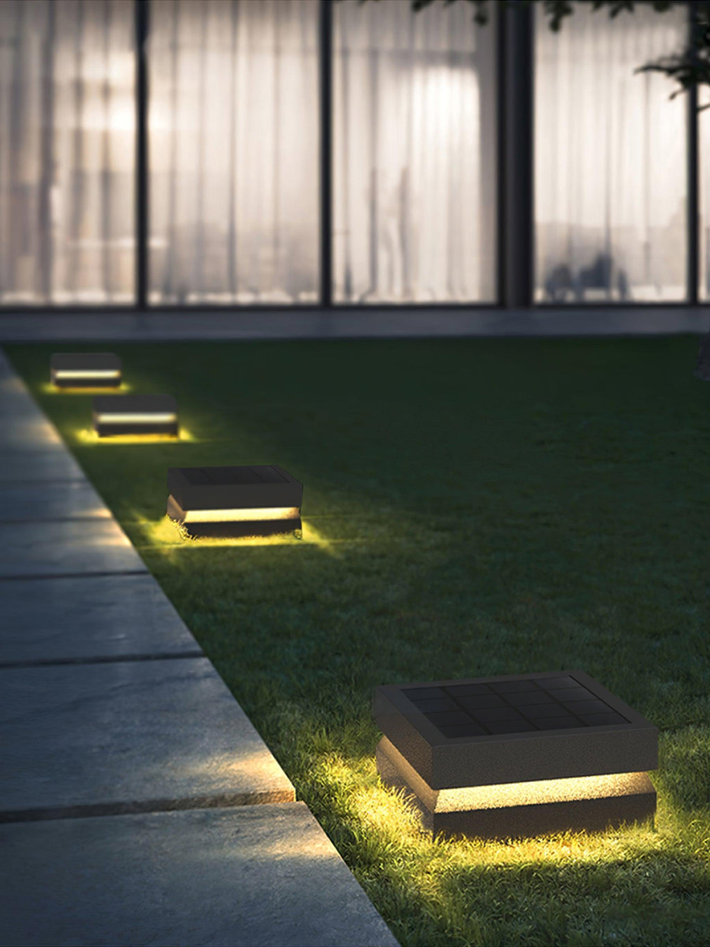 Square Post Outdoor Light | Weather-Resistant Metal & Acrylic | Black