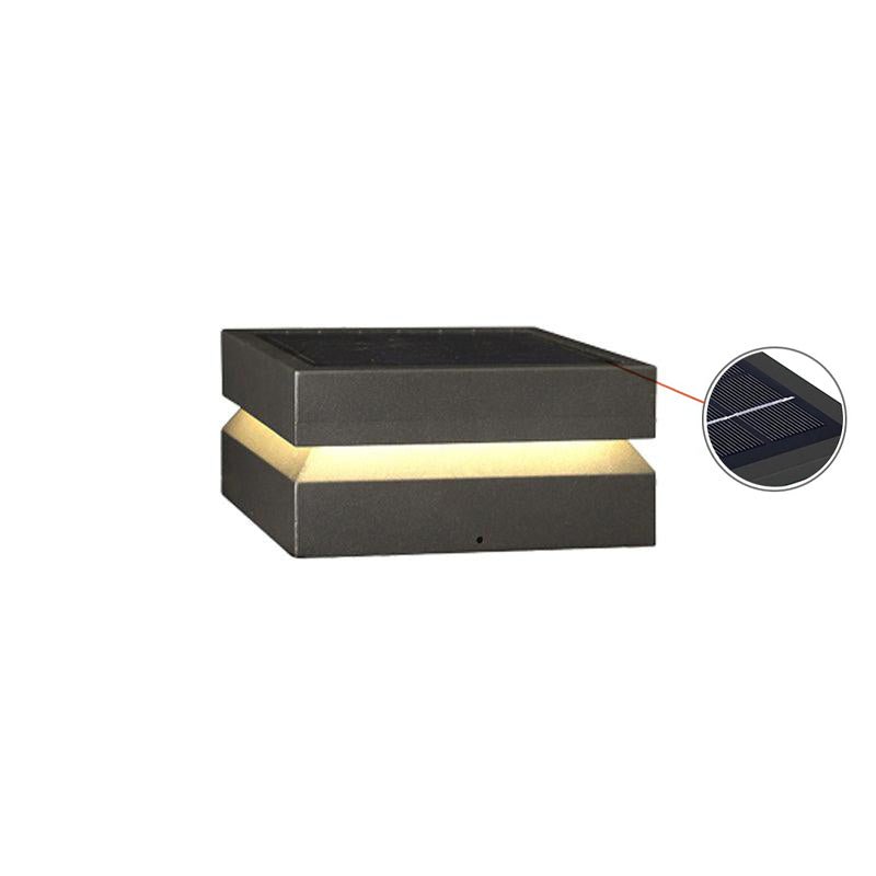 Square Post Outdoor Light | Weather-Resistant Metal & Acrylic | Black