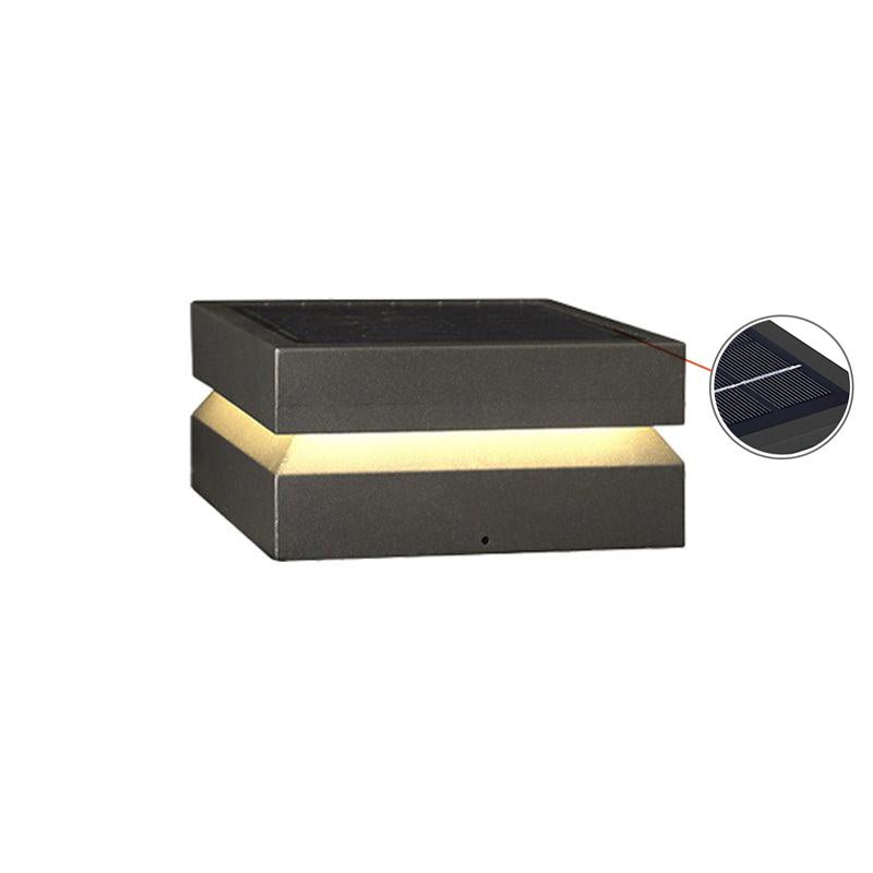 Square Post Outdoor Light | Weather-Resistant Metal & Acrylic | Black