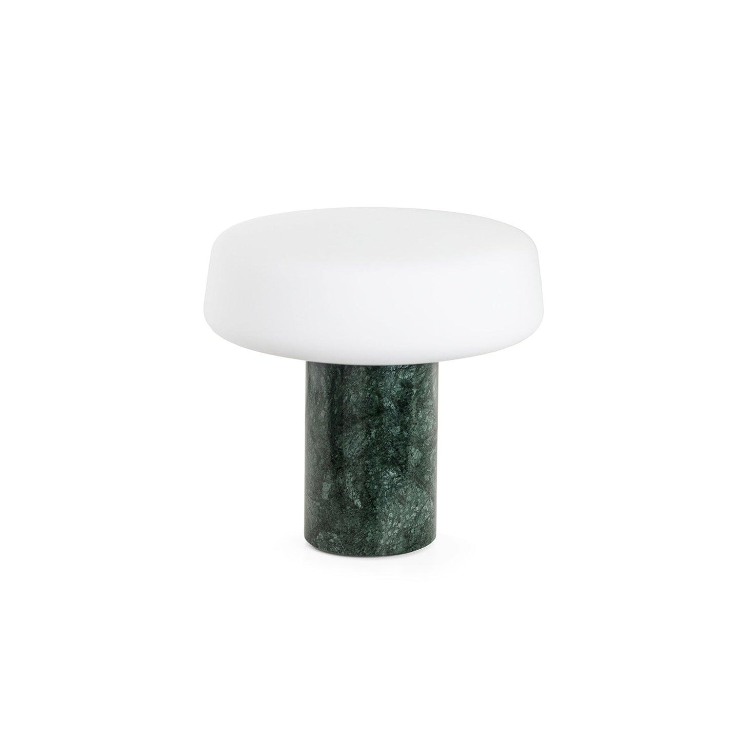 Table Lamp | Hand-Blown Glass Shade | White or Green Marble Base