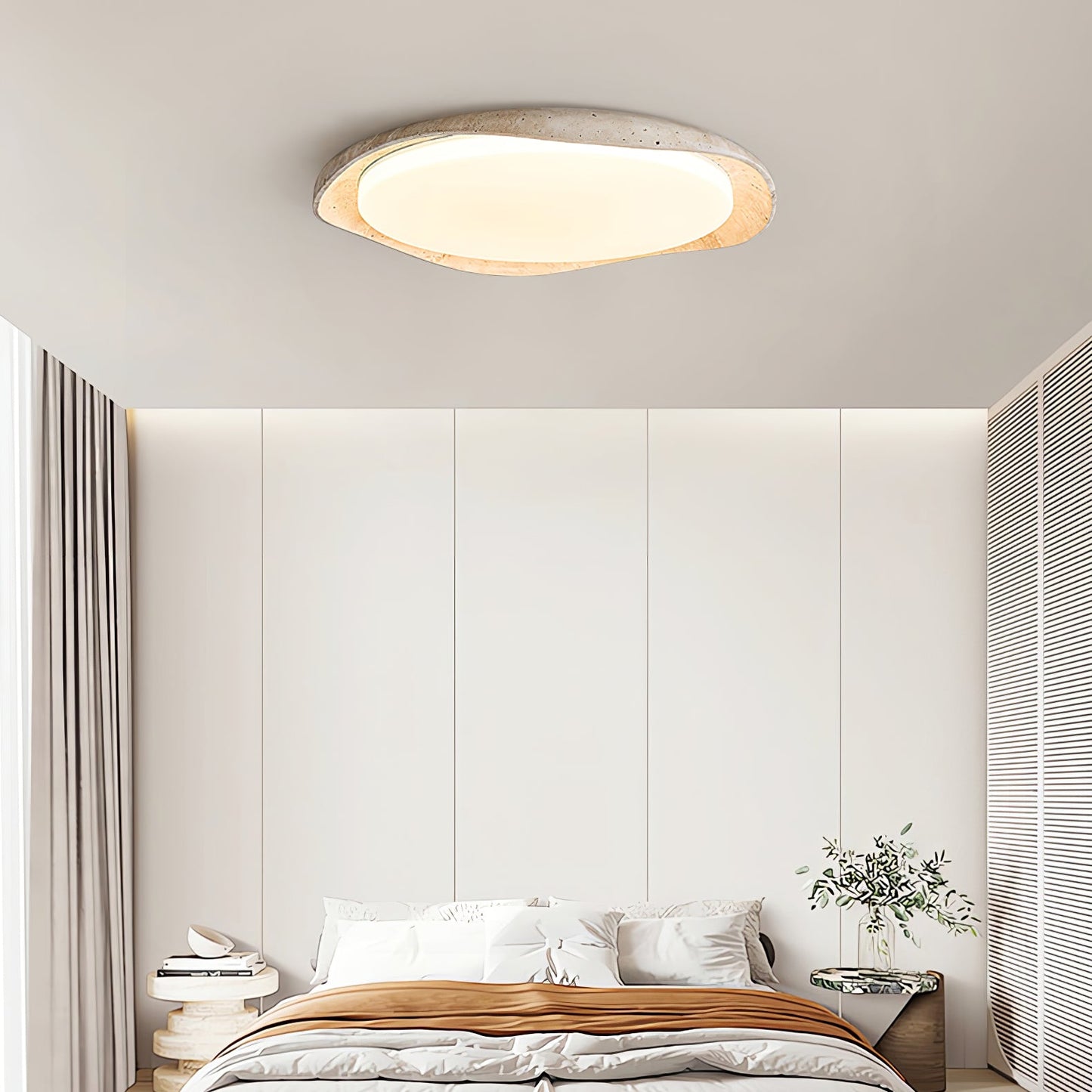 Solis Ceiling Light | Premium Yellow Travertine | Multiple Size Options