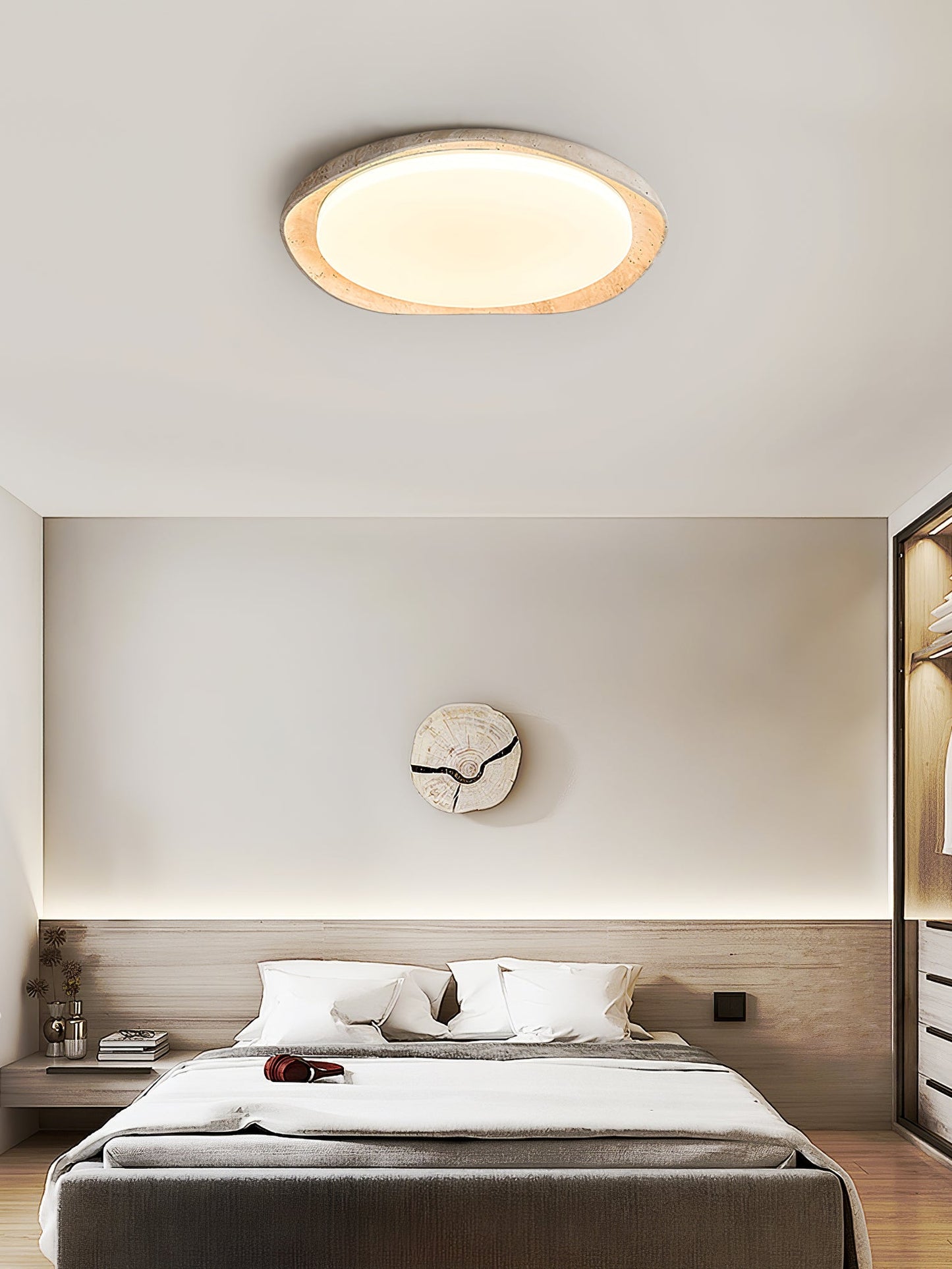Solis Ceiling Light | Premium Yellow Travertine | Multiple Size Options