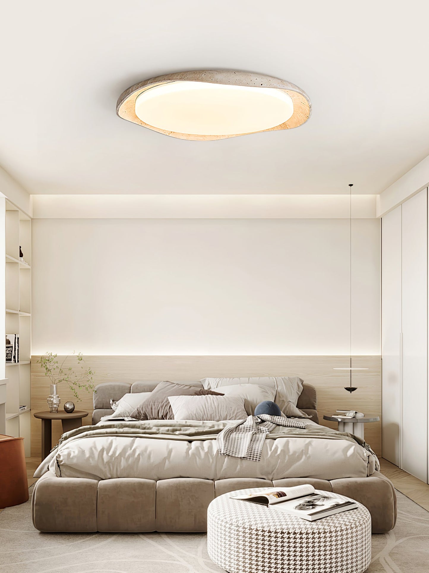 Solis Ceiling Light | Premium Yellow Travertine | Multiple Size Options