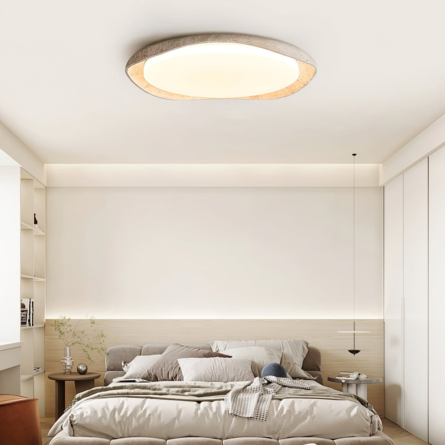Solis Ceiling Light | Premium Yellow Travertine | Multiple Size Options