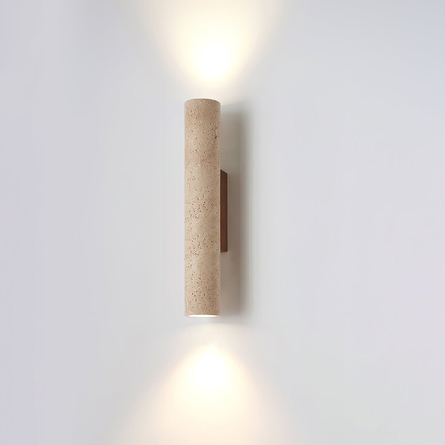 Solis Wall Lamp | Yellow Travertine & Walnut Wood | 32cm Height