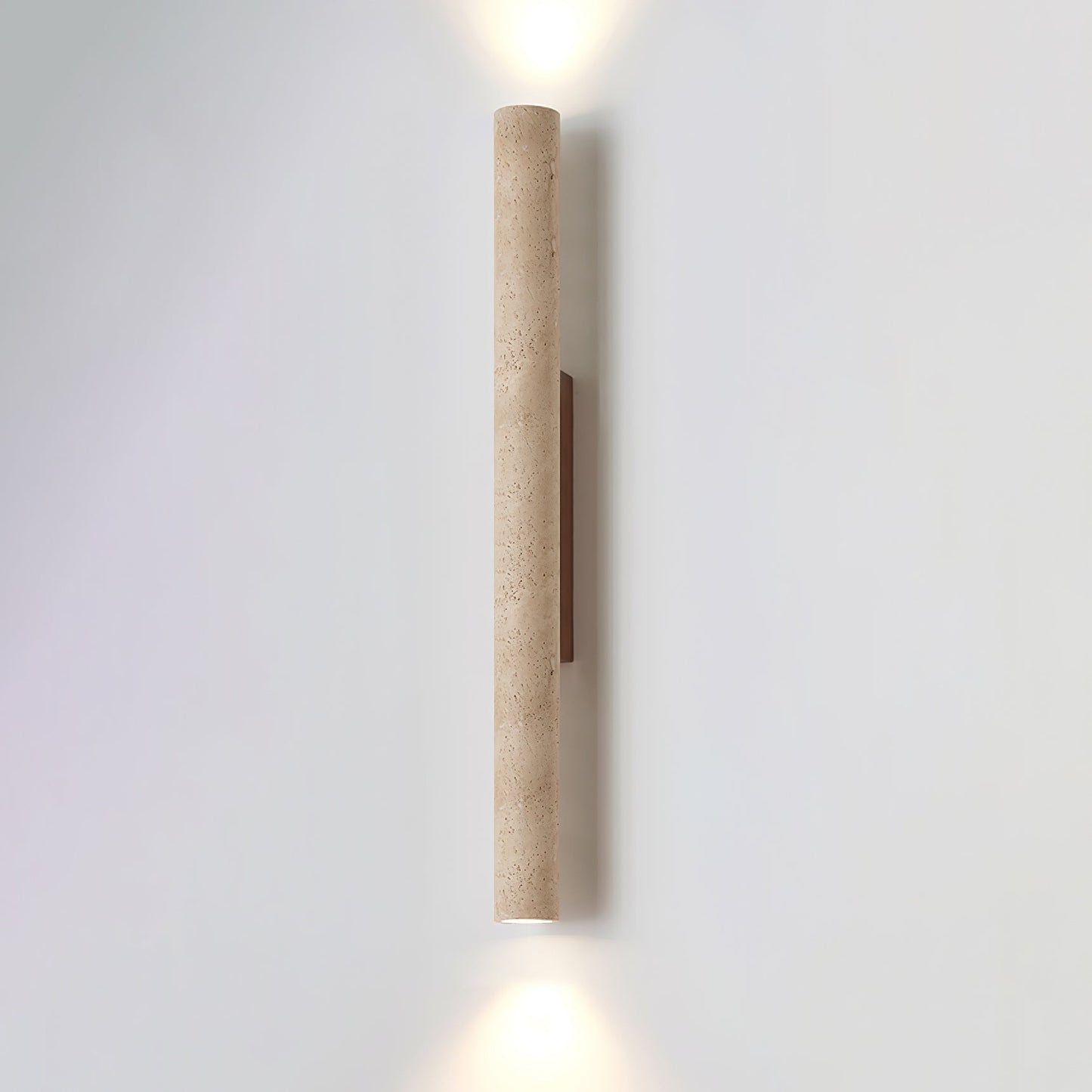 Solis Wall Lamp | Yellow Travertine & Walnut Wood | 32cm Height