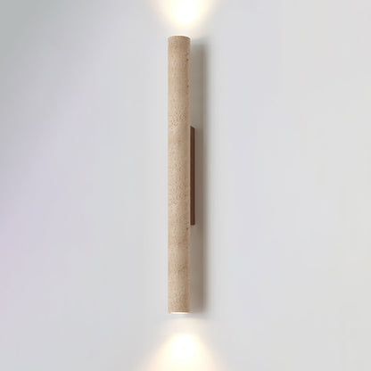 Solis Wall Lamp | Yellow Travertine & Walnut Wood | 32cm Height
