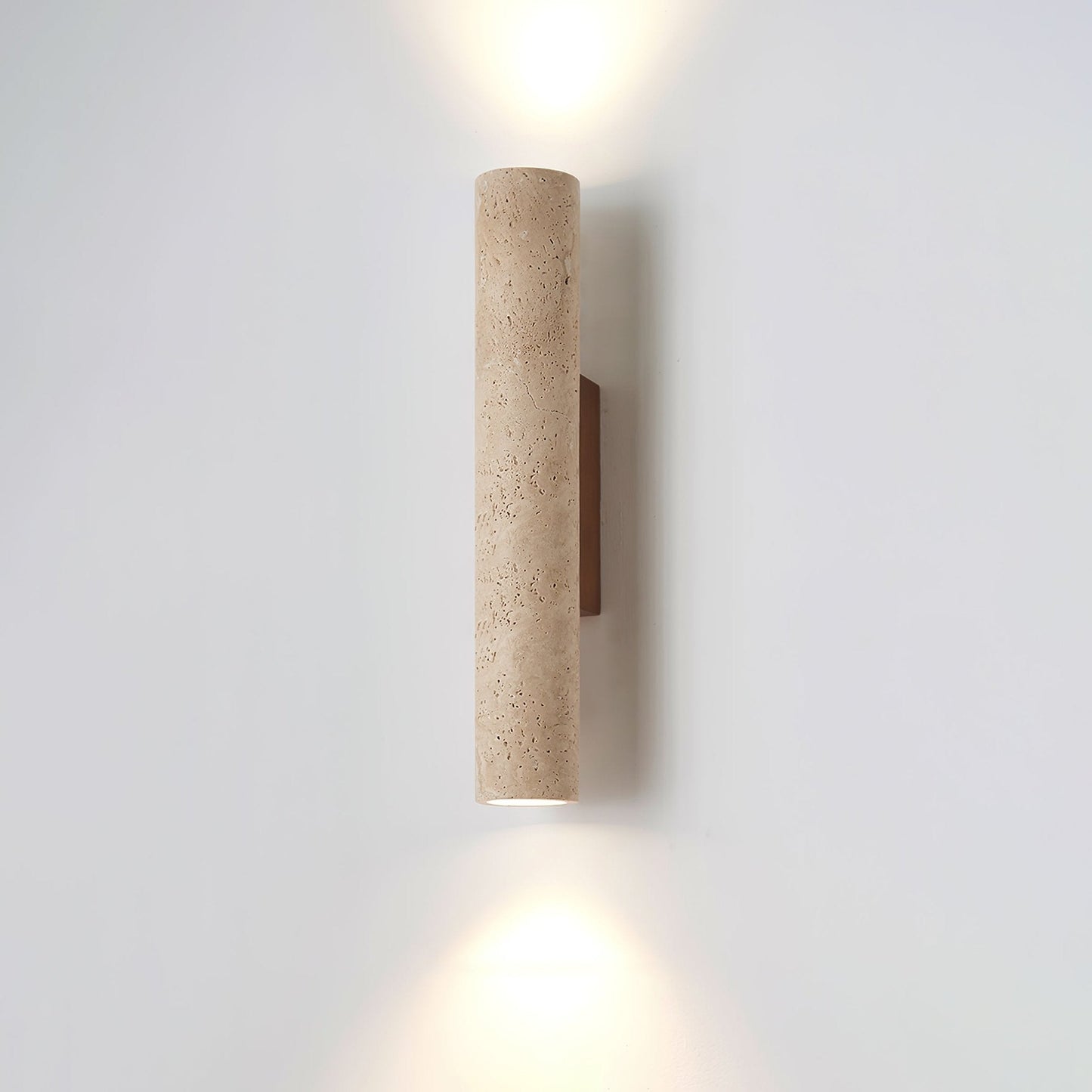 Solis Wall Lamp | Yellow Travertine & Walnut Wood | 32cm Height