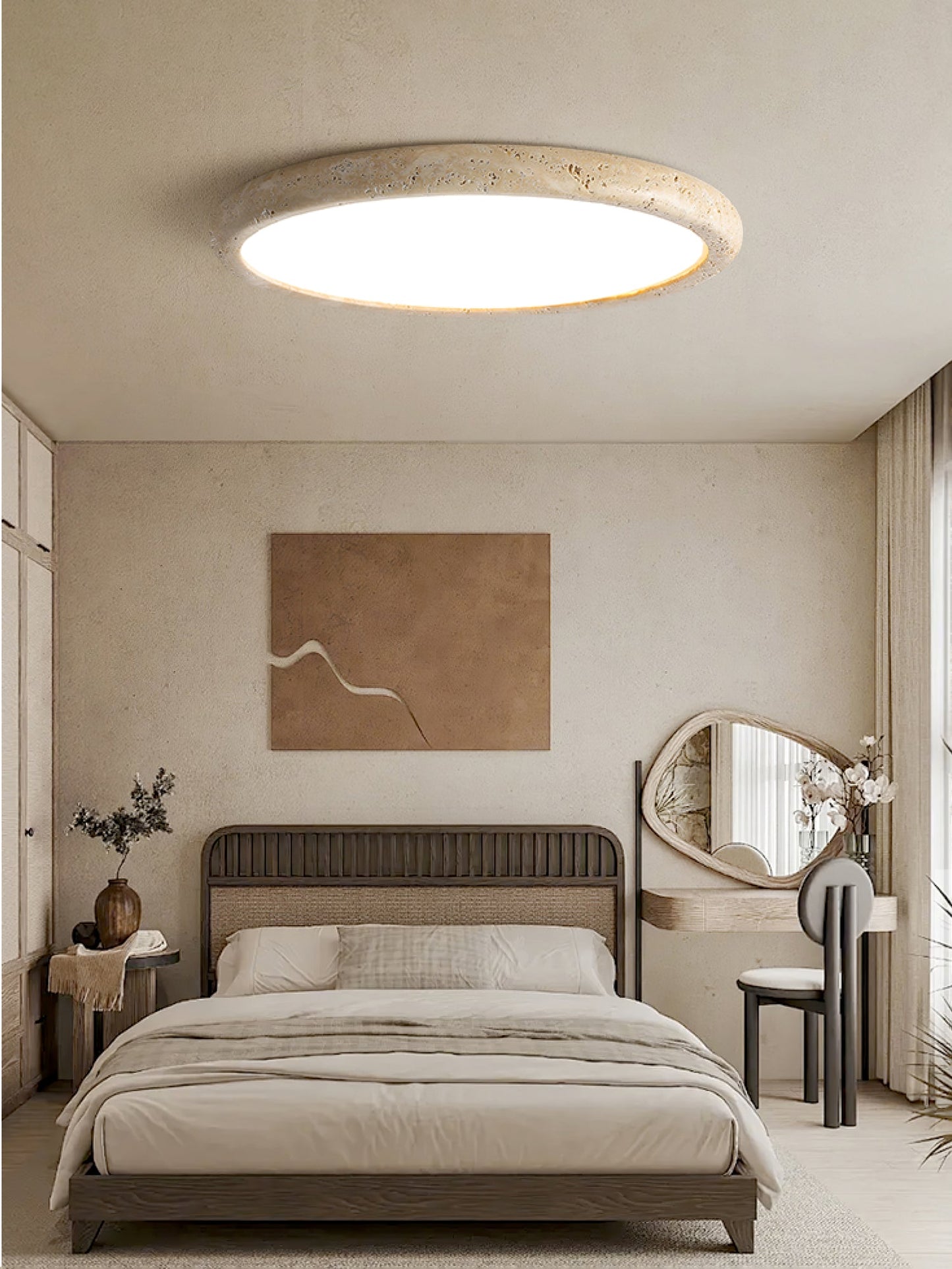 Solis Horizon Ceiling Light | Yellow Travertine | Multiple Sizes Available