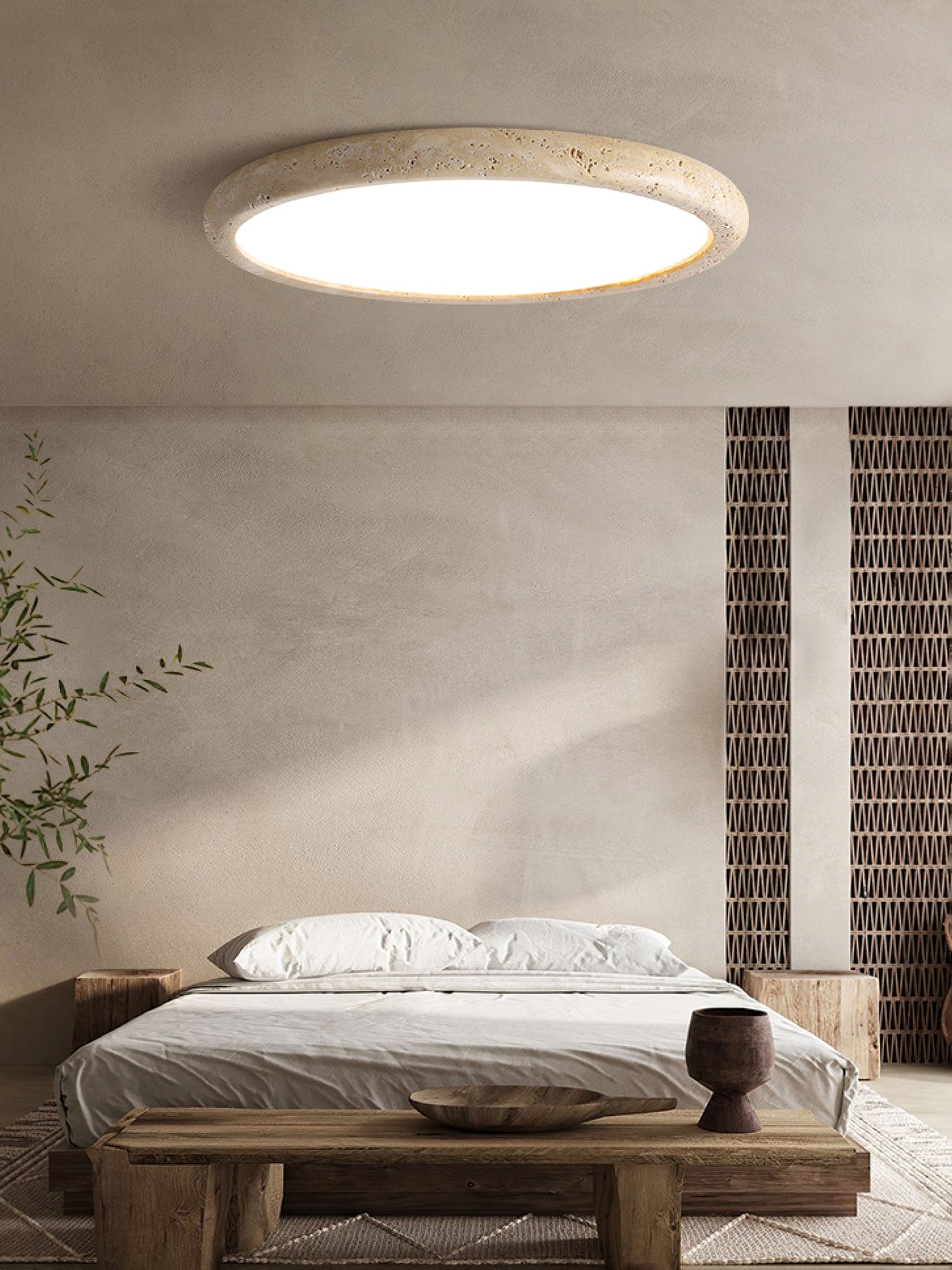 Solis Horizon Ceiling Light | Yellow Travertine | Multiple Sizes Available