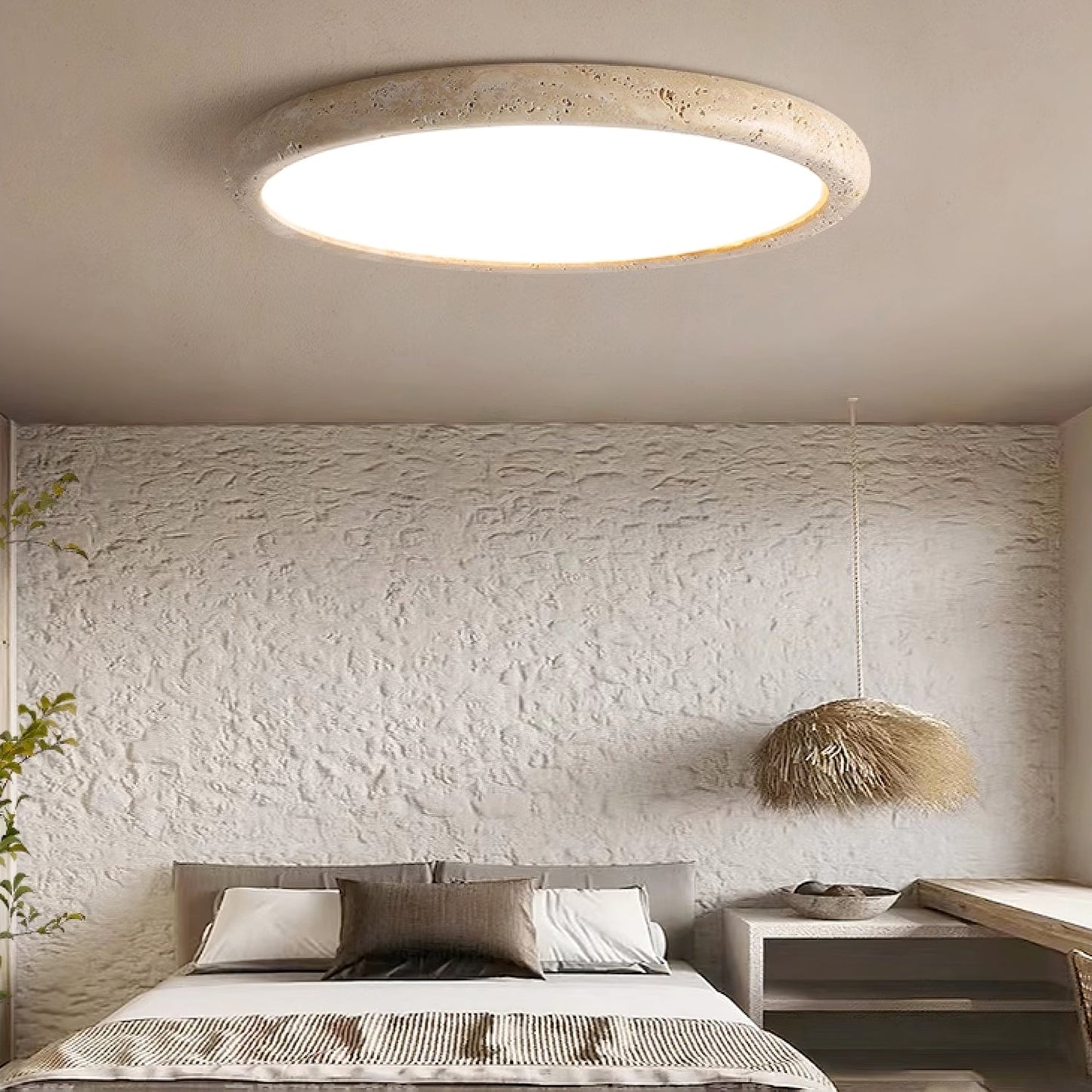 Solis Horizon Ceiling Light | Yellow Travertine | Multiple Sizes Available
