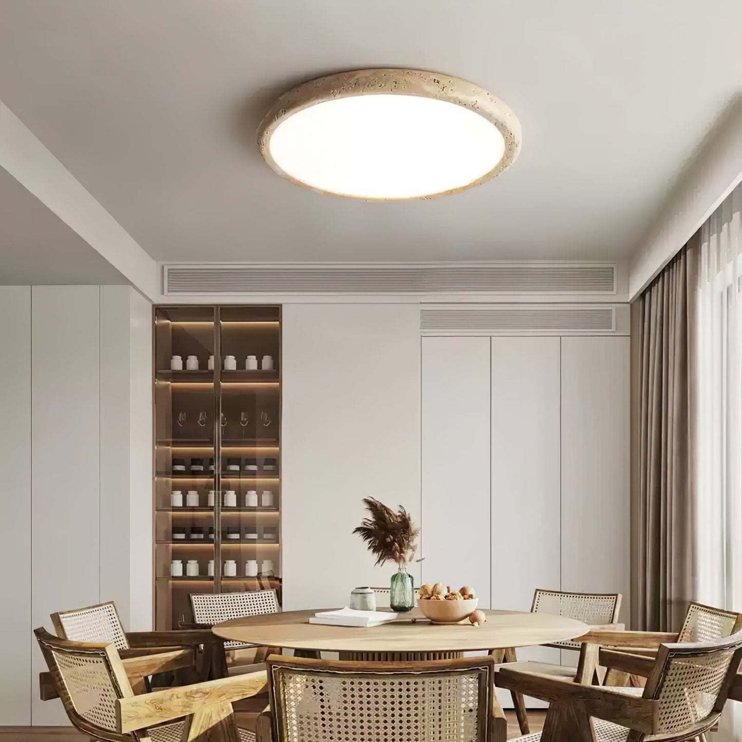 Solis Horizon Ceiling Light | Yellow Travertine | Multiple Sizes Available