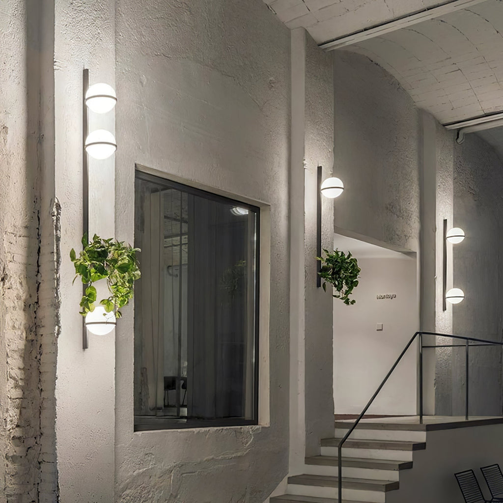Outdoor Wall Light | Metal & Acrylic | Black Finish, Integrated LED