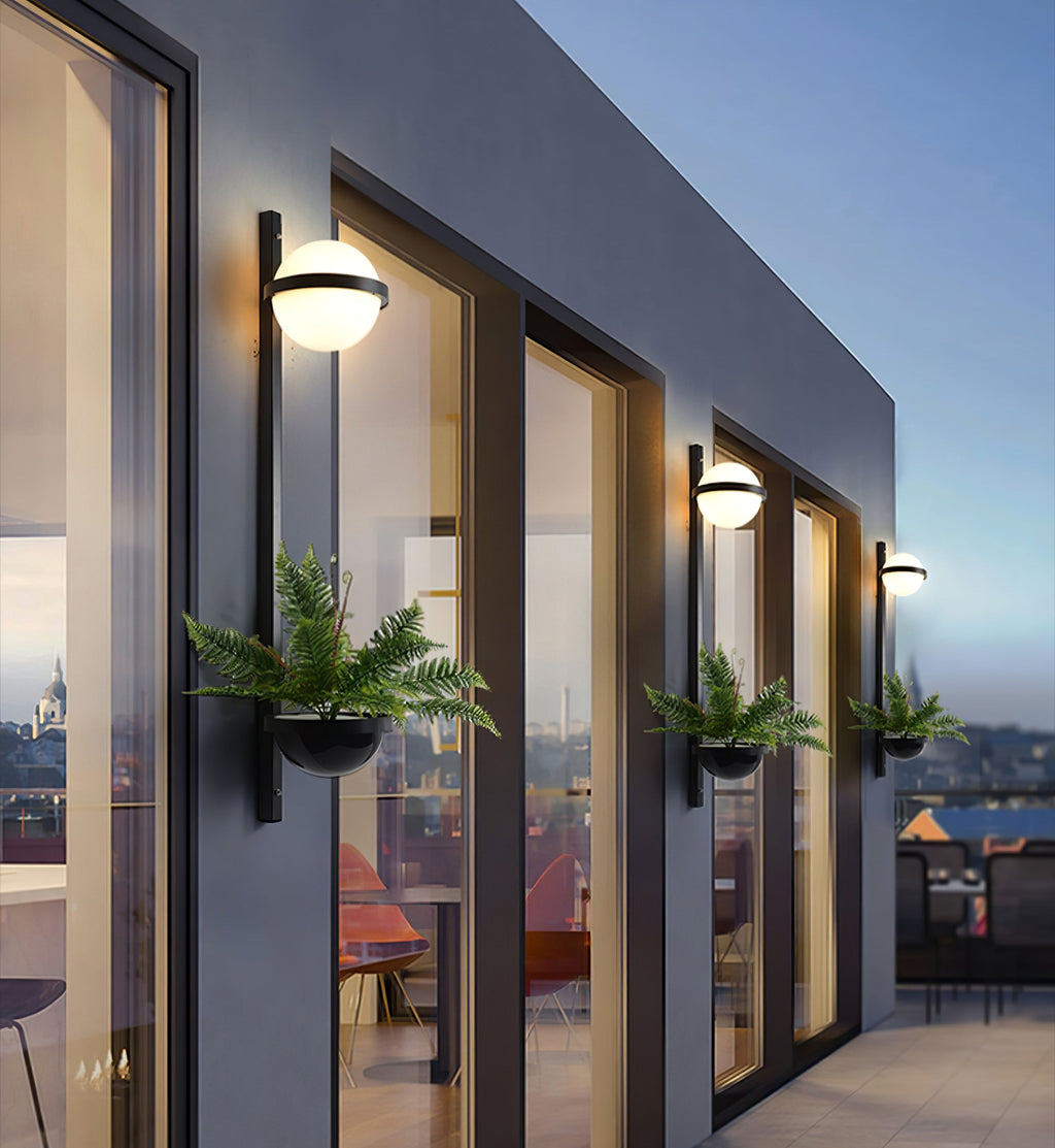 Outdoor Wall Light | Metal & Acrylic | Black Finish, Integrated LED