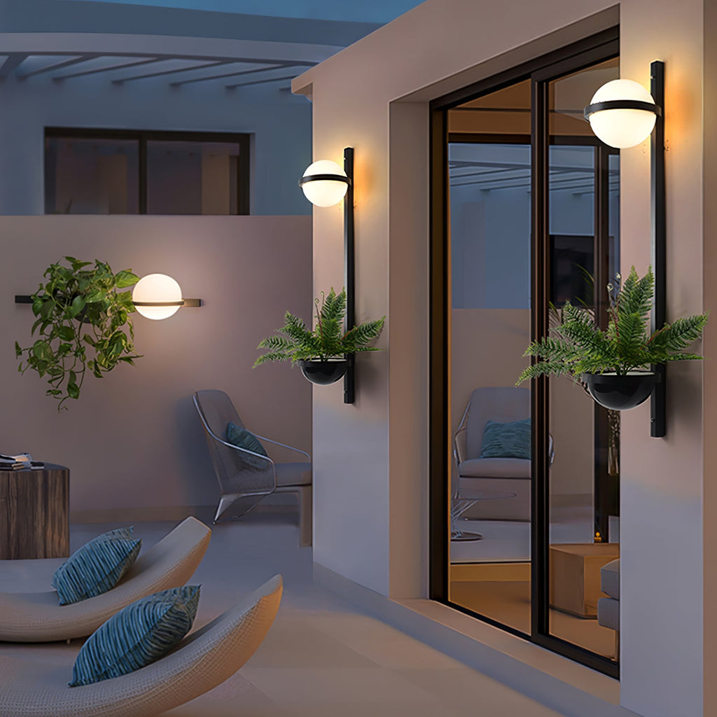 Outdoor Wall Light | Metal & Acrylic | Black Finish, Integrated LED