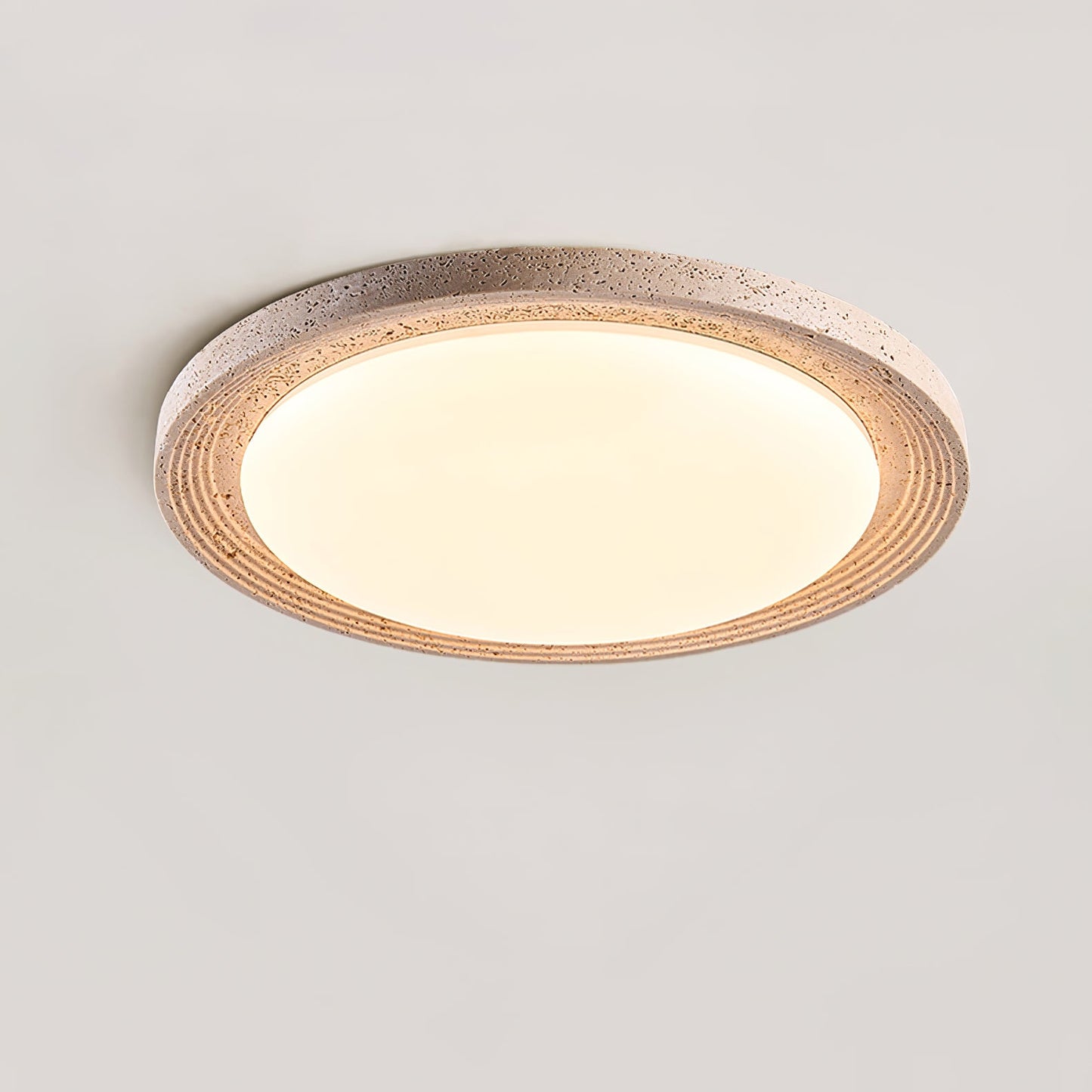 Soluna Ceiling Light | Yellow Travertine & Acrylic | Multiple Sizes Available