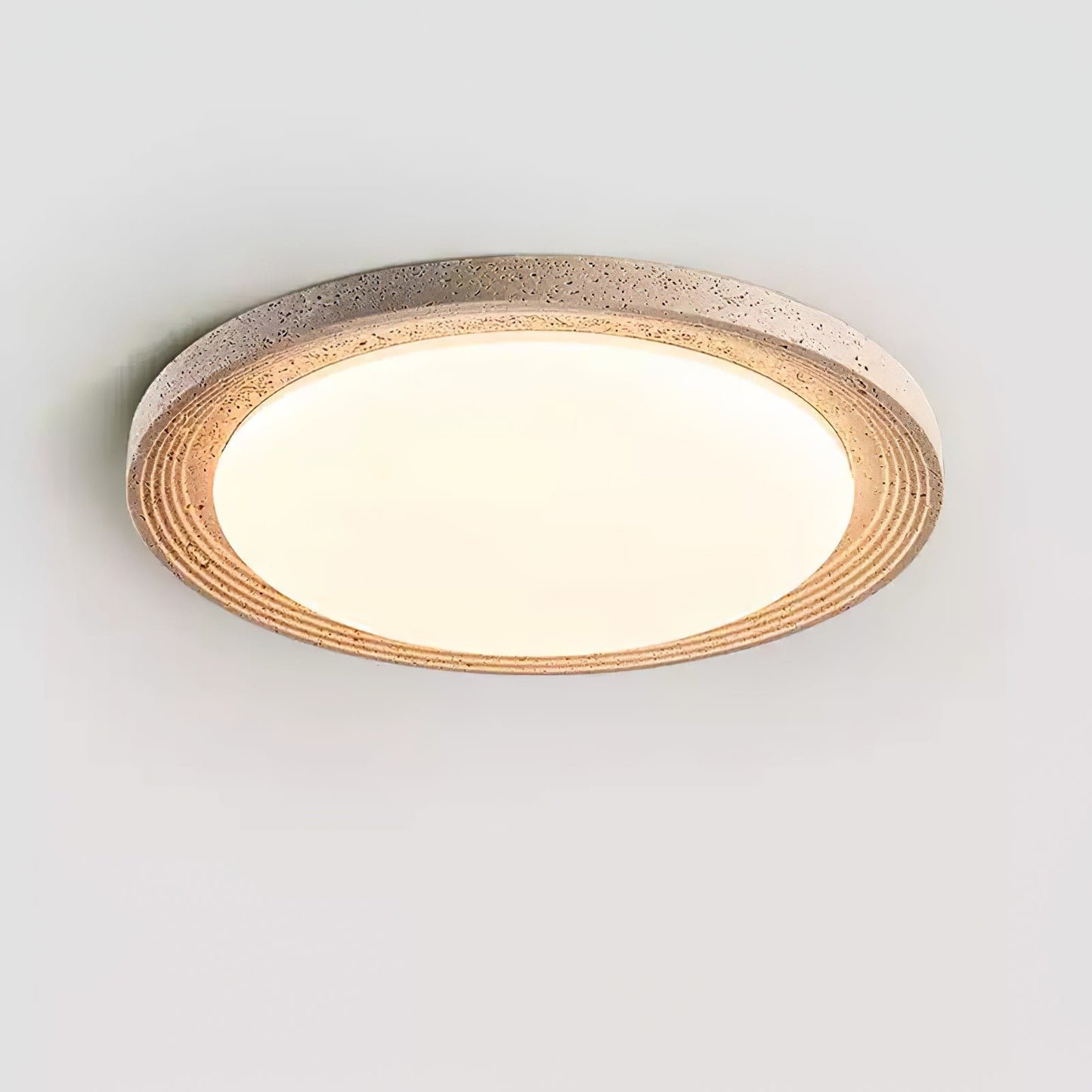 Soluna Ceiling Light | Yellow Travertine & Acrylic | Multiple Sizes Available