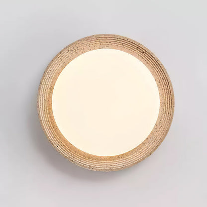 Soluna Ceiling Light | Yellow Travertine & Acrylic | Multiple Sizes Available