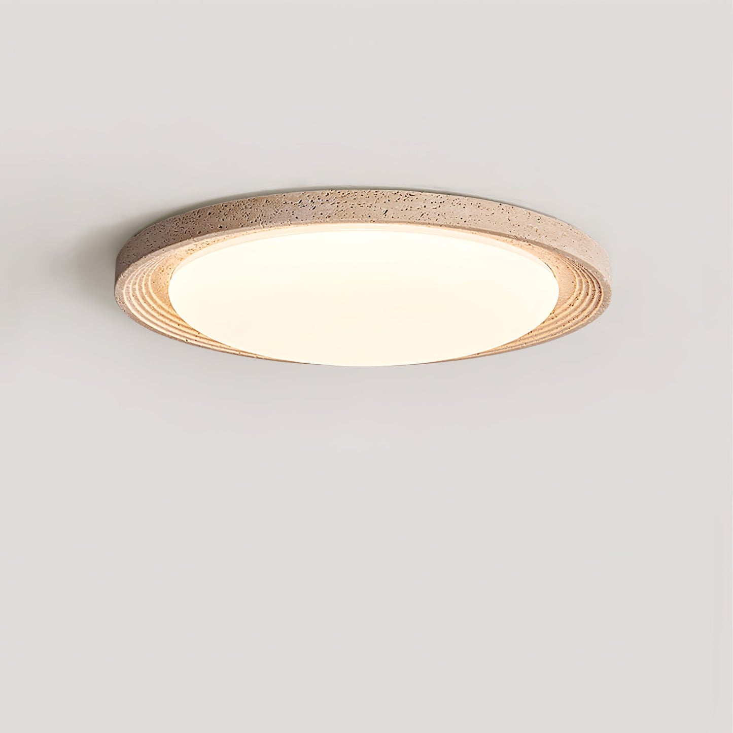 Soluna Ceiling Light | Yellow Travertine & Acrylic | Multiple Sizes Available