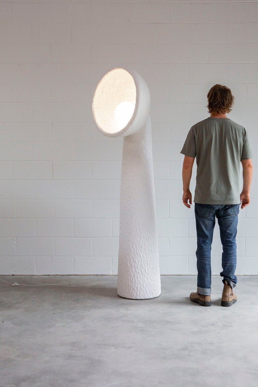Soniah Floor Lamp | Handcrafted Resin | White