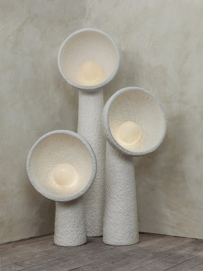Soniah Floor Lamp | Handcrafted Resin | White
