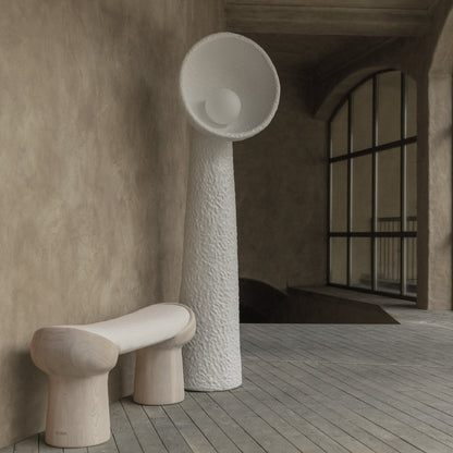 Soniah Floor Lamp | Handcrafted Resin | White