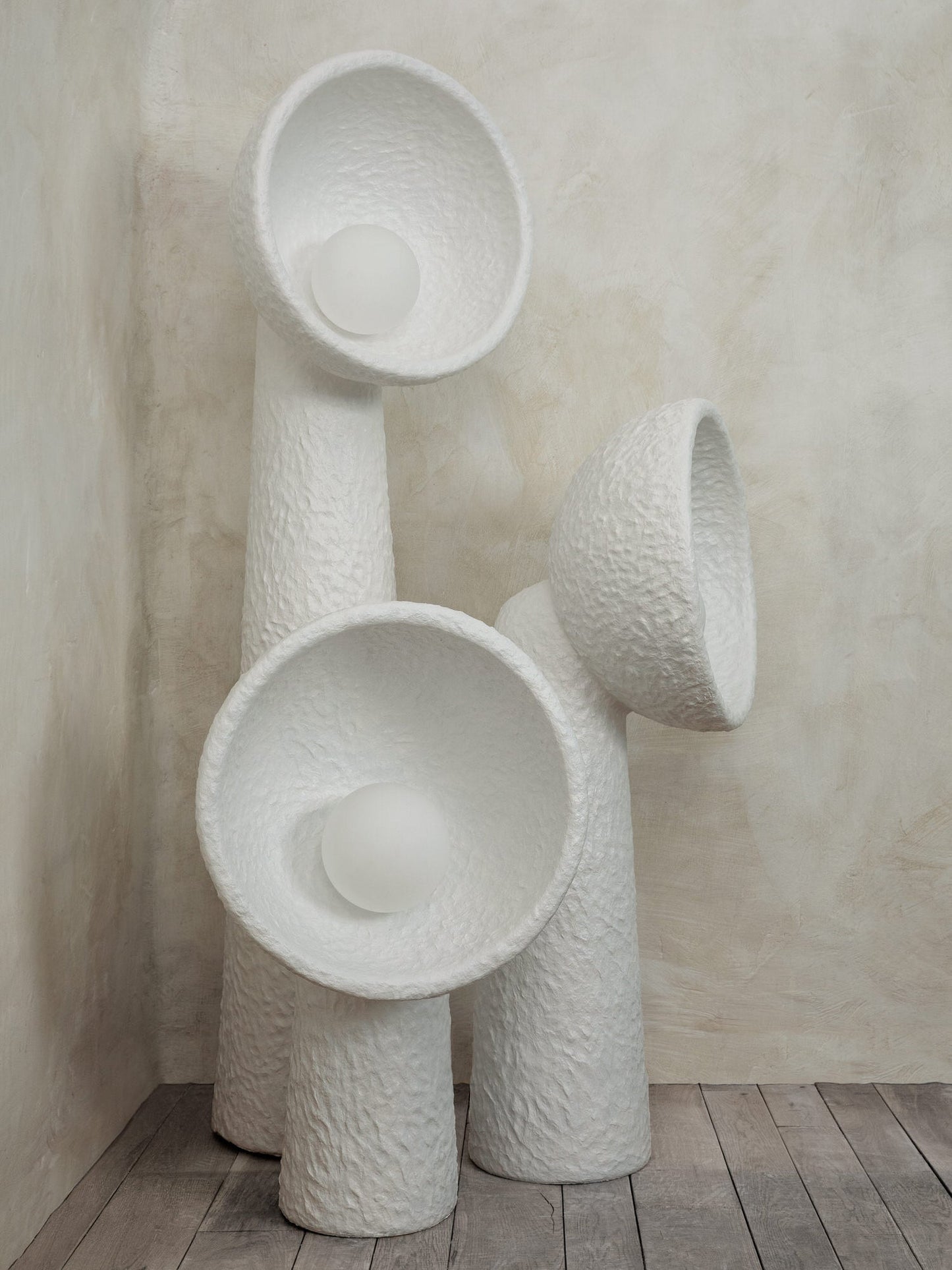 Soniah Floor Lamp | Handcrafted Resin | White