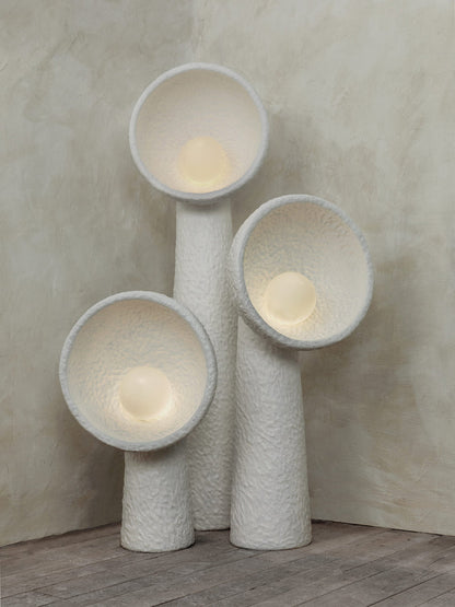 Soniah Floor Lamp | Handcrafted Resin | White